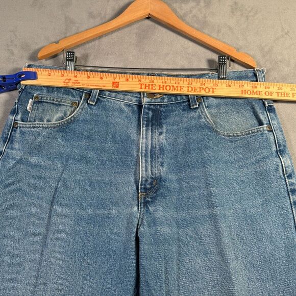 Carhartt Jeans Mens Size 38X32 Blue Relaxed Fit Denim Workwear Rugged B17 DST - Picture 4 of 12